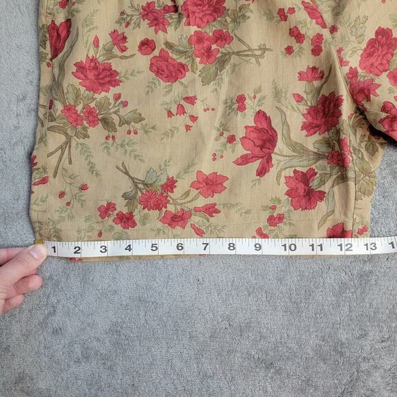 Ralph Lauren Floral Linen Shorts Women’s 10 High Rise Pleated Vintage Boho - Picture 7 of 10